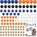 115 PCS Ball Cake Toppers - Mini Balloon Cake Decorations Navy Blue Orange White Gold Foam Ball Cupcake Picks DIY Cake Insert Toppers for Baby Shower Birthday Party Wedding