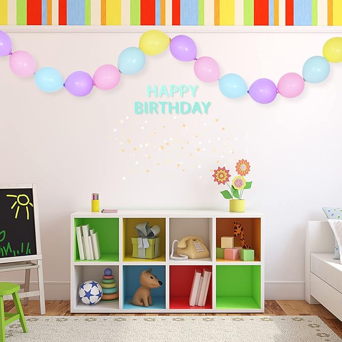 Sumind 100 Pcs Colorful Link Balloons 10 Inch Macaron Latex Link Balloons Pastel Needle Tail Decor for Making Balloon Wall Arch Chains, Birthday, Gender Reveal, First Communion, Wedding Party Decor