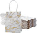 AWELL Mini Size Marble White Paper Bag with Handle - Party Favours Bag 6x4.5x2.5 inch for Wedding, Birthday, Baby Shower - Pack of 24