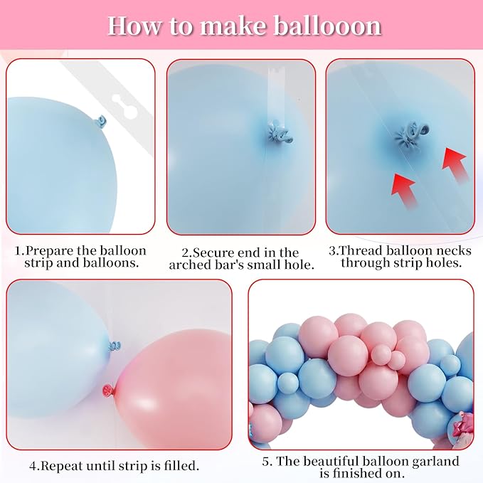 141 Pcs Pink and Blue Gender Reveal Balloon Arch Kit, Balloon Garland Decor with Foil Accents for Boy or Girl Baby Shower, Gender Reveal Party Decorations