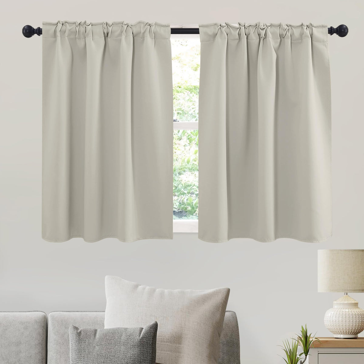 Small Window Curtains for Kitchen Bathroom Cafe RV Camper (2 Count)