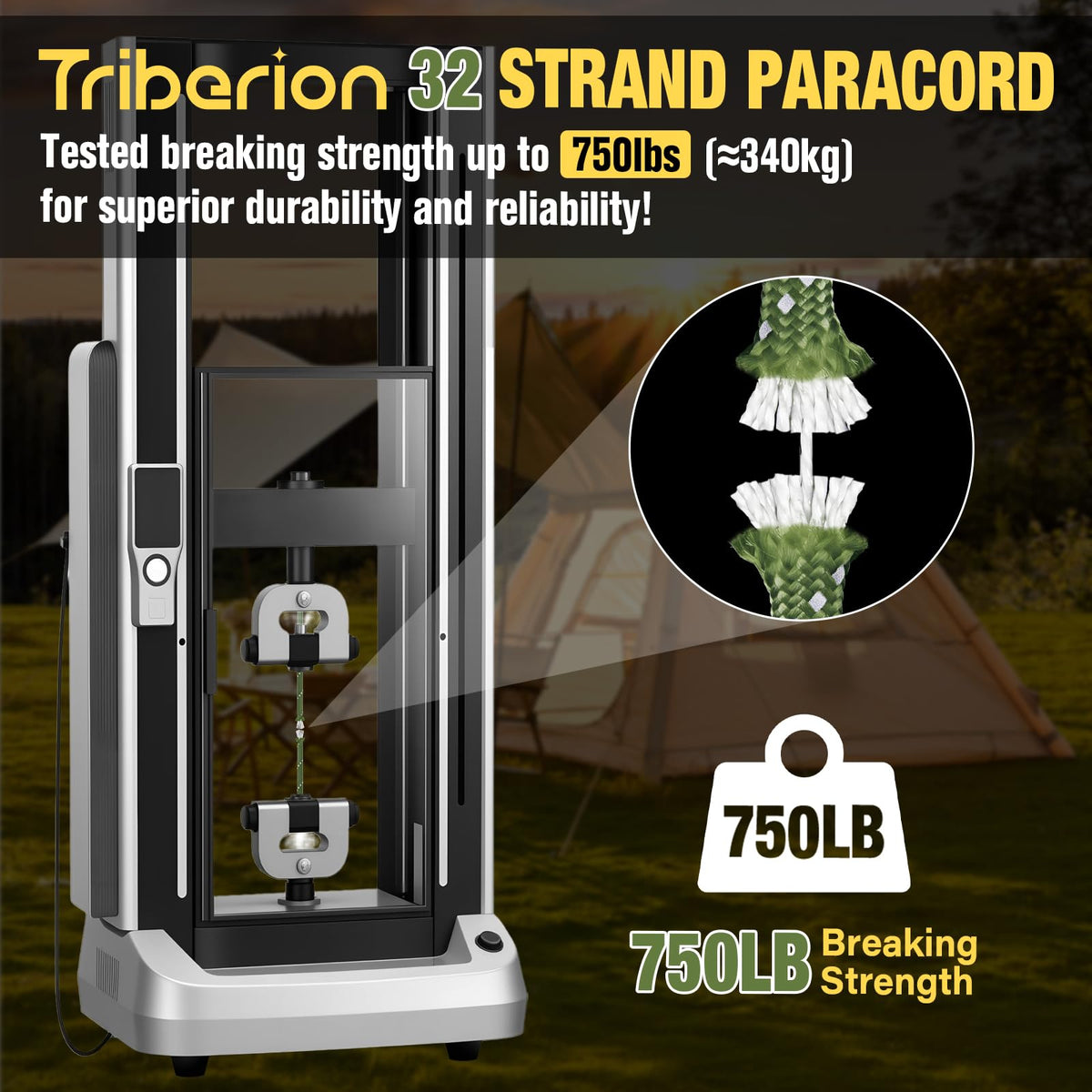 TRIBERION Reflective Paracord Rope 750 lb - 50ft 5/32" Parachute Cord 4MM 12-Strand para Cord - Heavy Duty Spool String for Survival,Camping Gear, Survival Bracelet, Clothesline - Army Green