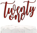 21st Birthday Cake Topper - twenty one - Double Sided Red glitter - Premium quality Made in USA