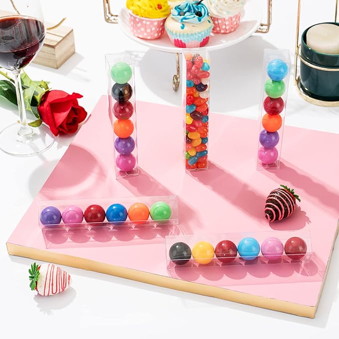 JCXPACK 100PCS Gumball Tubes Party Favor, Candy Container, Clear Boxes for 6