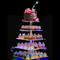 Cupcake Tower Stand, Acrylic 5 Tier Cupcake Display Stand, Cake and Cupcake Stand Combo Set, Bases para Cupcakes, Candy Bar Party Décor Ideal for Birthday Party Wedding