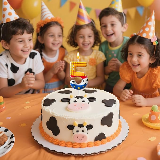 Toys Inspired Game Birthday Number Candles, Cartoon Story Number Candles, Cartoon Cake Decorations, Birthday Decoration Supplies, Suitable for Boys and Girls Party Celebrations (5) (Number 5)