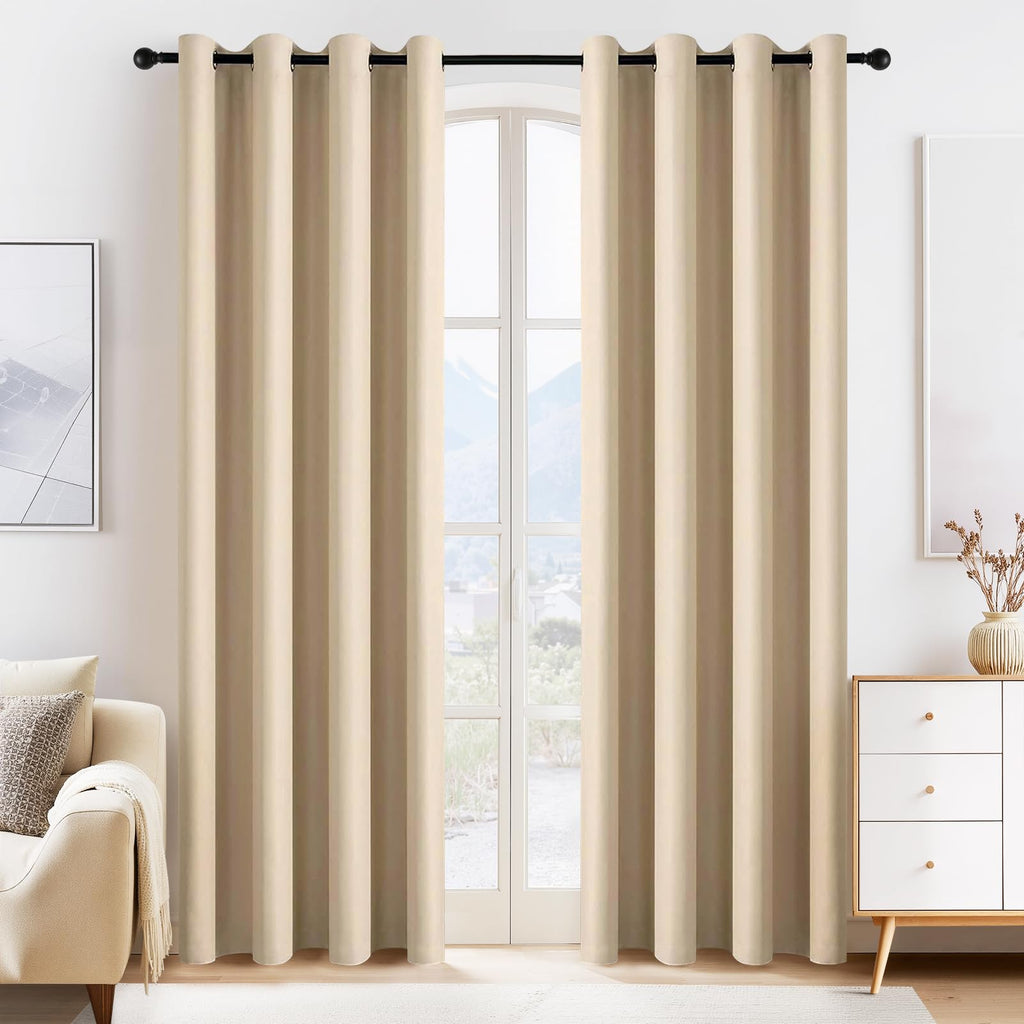 Beige Window Curtains