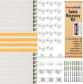 Cable Management Kit | 20 Pack x 15.7” PVC Wire Hider with Connectors | T & L Corners | Inside & Outside Corners | Screws | Paintable Wall Cord Cover for TV, Home & Office | Home Office Essentials