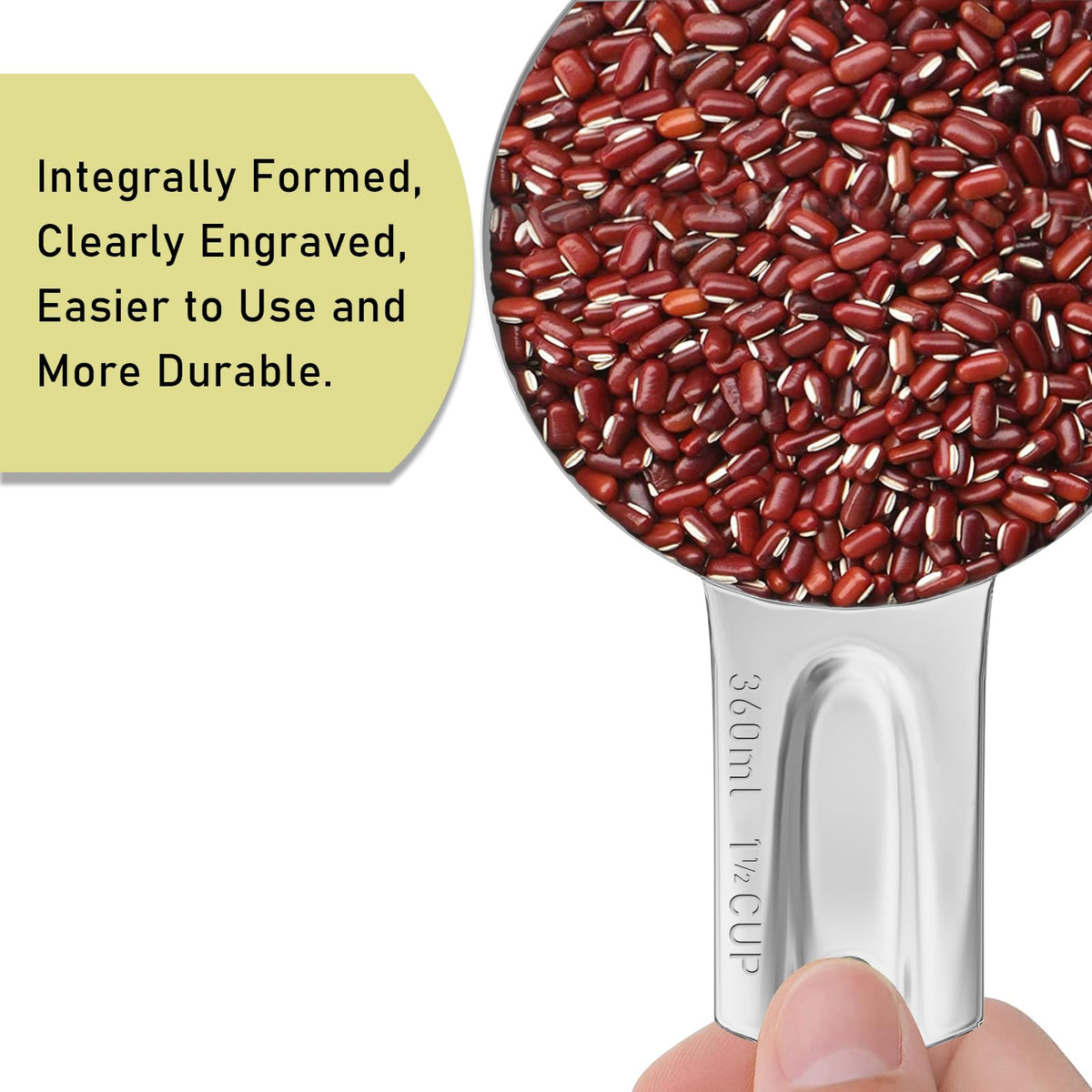 1PCS 1-1/2CUP(360ml) Measuring Cup, 18/8 Stainless Steel Measure Scoop