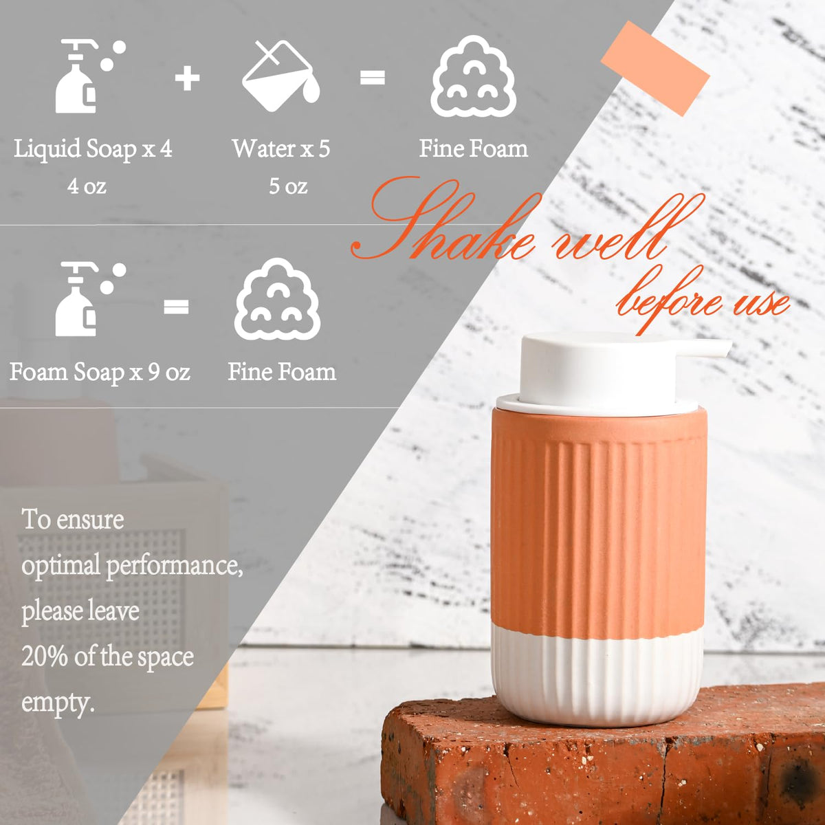 Hand Dipped Boho Ceramic Foam Dispenser