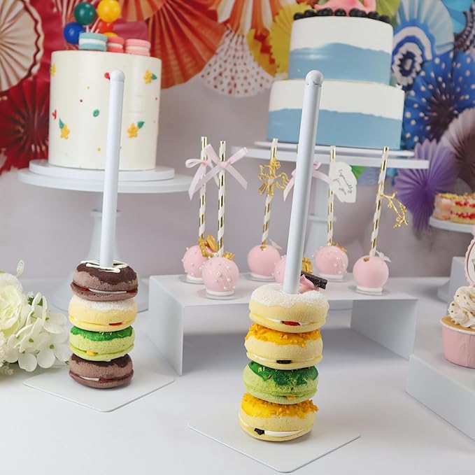 Set of 8 White Cake Stands Donut Holder Metal Dessert Display Risers Cupcake Stand Serving Platter for Weddings Birthday Baby Showers Anniversary Party