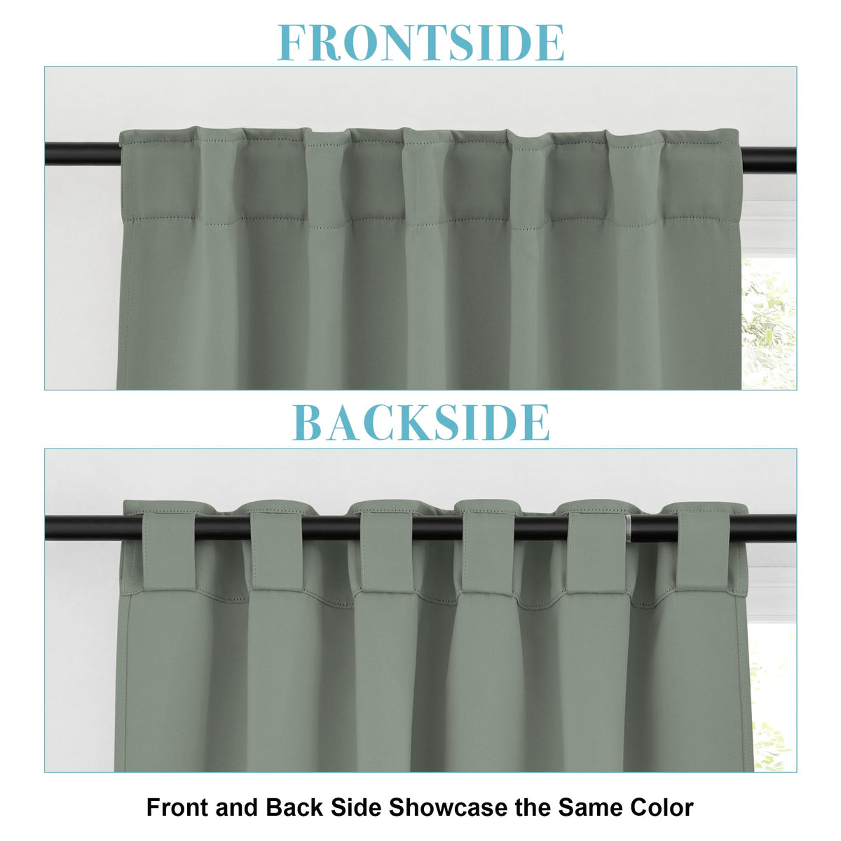 Blackout Curtains & Drapes for Bedroom 54 inches Long (2 Count)