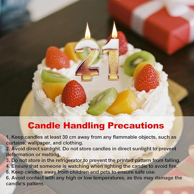 21st Birthday Cake Candles, Beer Themed Cake Numbers Decorations Funny Party Topper Supplies for Men Beer Lover Birthday Celebration Gifts (21)