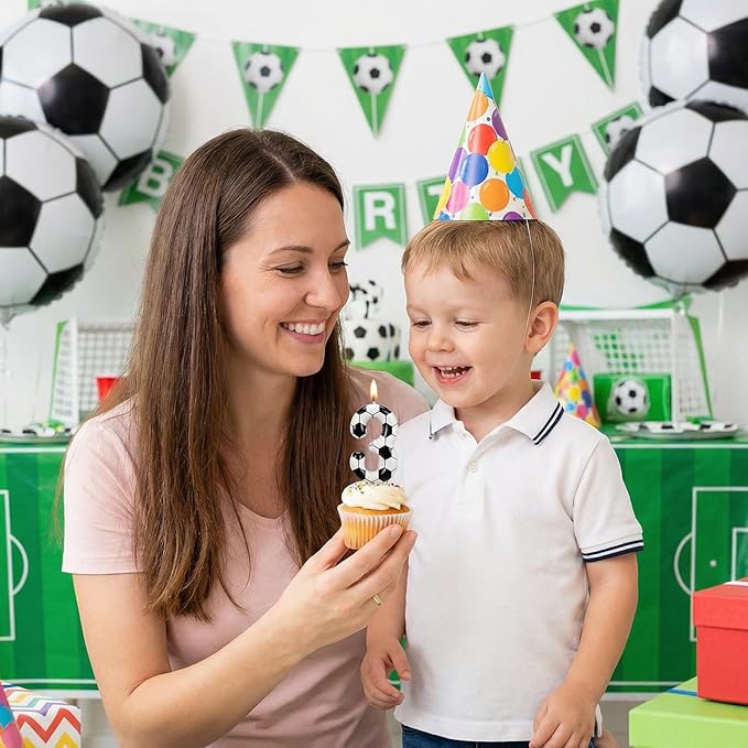 Soccer Number 3 Birthday Candle, 3rd Birthday Candle Sport-Theme Cake Topper, Soccer Theme Party Decorations for Boys Girls, Party Supplies Birthday Gifts