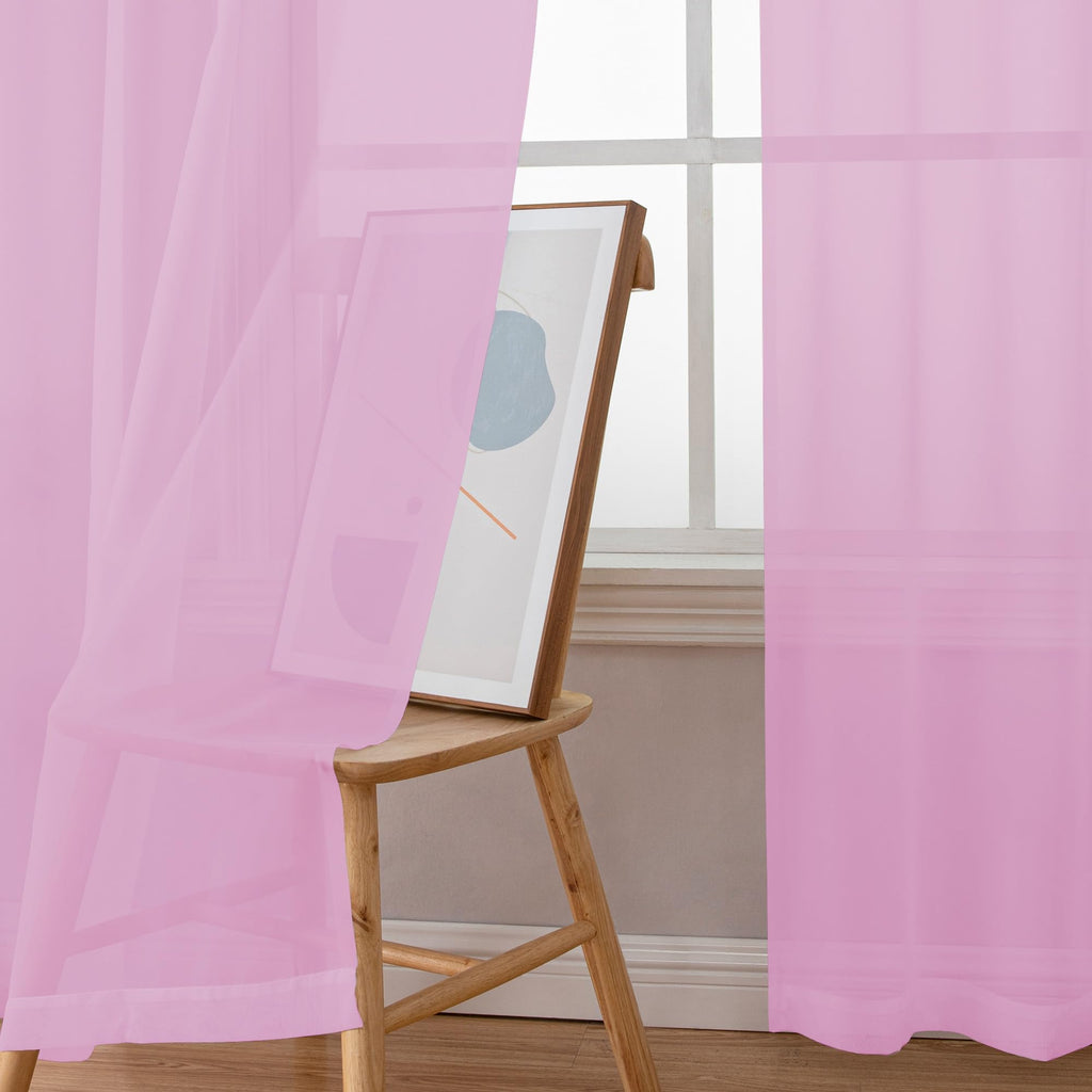 Sheer Curtains 63 Inch Length 2 Panels (2 Count)