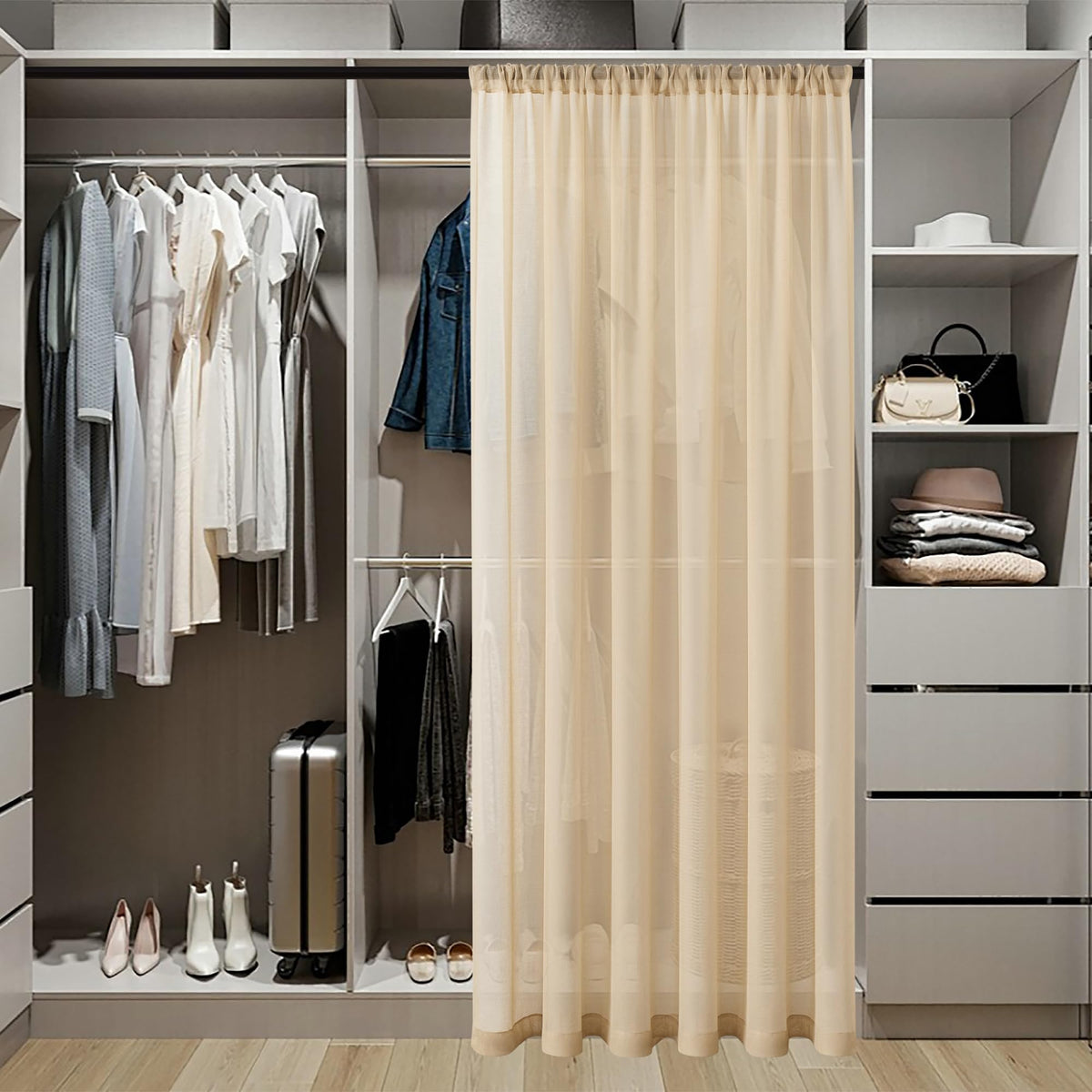 Sheer Door Curtain Closet Linen Textured Curtain Sheers Doorway Light Filtering Voile French Door Rod Pocket Curtains Patio Glass Doors