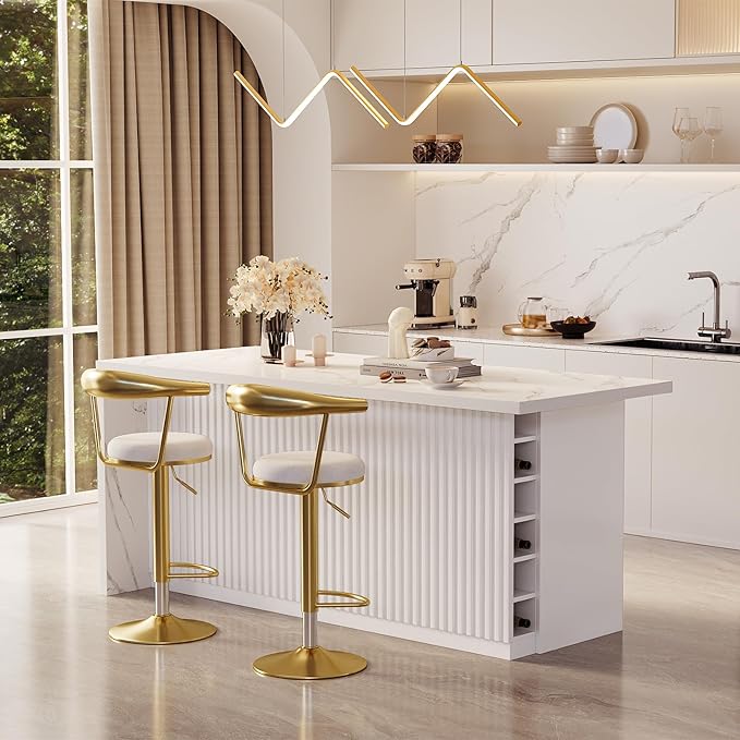 homary Kitchen Island with Storage & Wine Rack, 72" Modern White Kitchen Cabinet with Sintered Stone Top, Large Fixed Island with 3 Drawers & 6 Adjustable Shelves, Without Bar Stools
