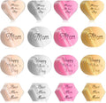 64pcs Happy Mother's Day Cake Topper, 4 Styles Acrylic Mothers Day Cupcake Topper Charm Mirror Disc Engraved Cake Decoration for Dessert Mom Birthday Party (4 Colors)