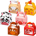 Zonon 24 Pack Farm Animal Party Favor Boxes 4 x 2.4 x 5.1 Inches Animal Theme Birthday Goodie Boxes Farmhouse Animals Themed Gift Candy Bags for Kids Girls Baby Shower Party Supplies