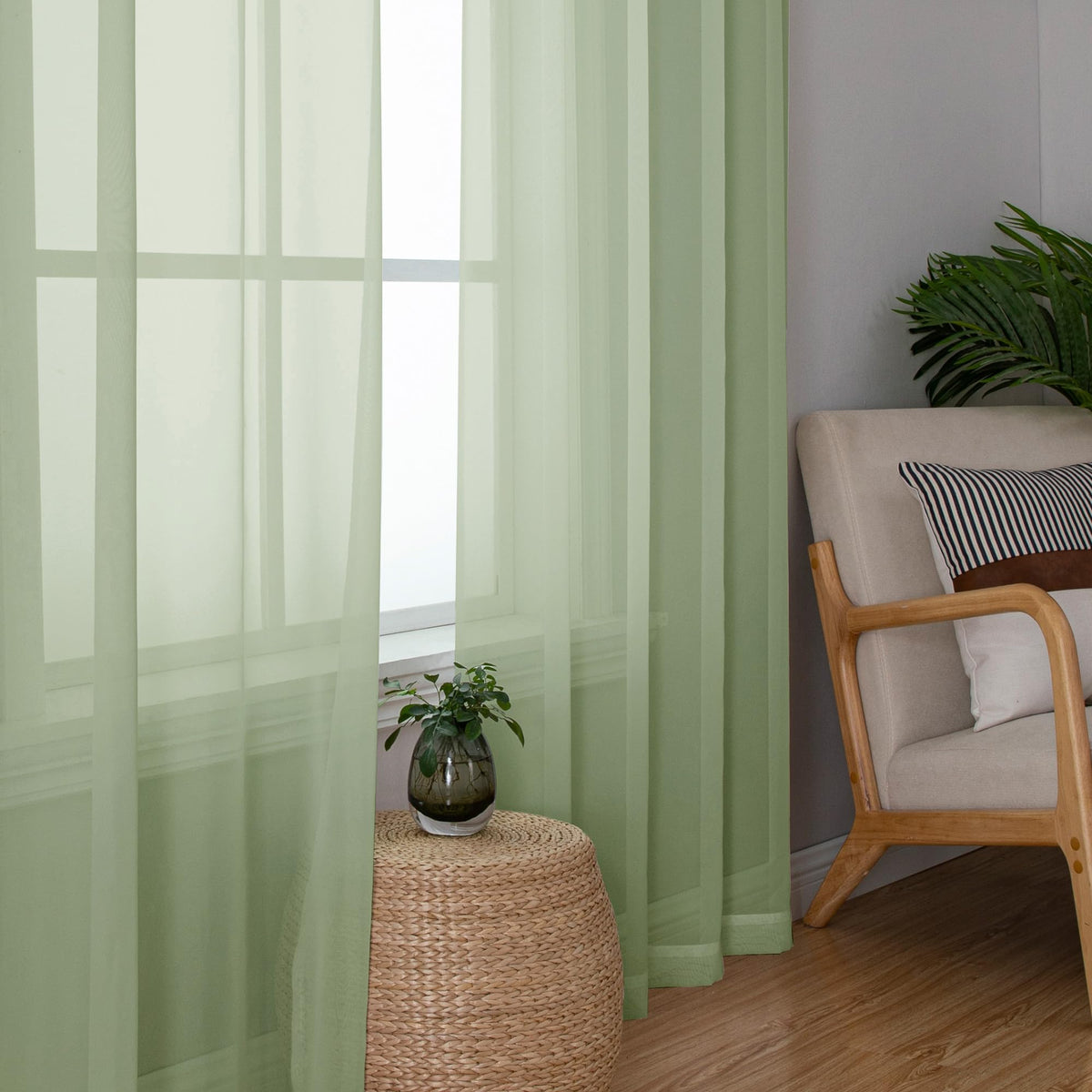 Sheer Curtains 63 Inch Length 2 Panels (2 Count)