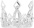 Mini Crown Cake Topper Crystal Headpiece Tiara Rhinestone Crown Cake Decoration for Wedding Birthday Baby Shower Party Favors (Silver)