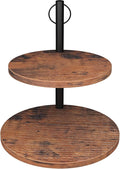 Cupcake Stand, 2 Tier Cake Stands Rustic Wood Cupcake Tower Round Tiered Tray Stand for Dessert Table Display, Industrial Wooden Serving Stand Wedding, Graduation and Baby Shower