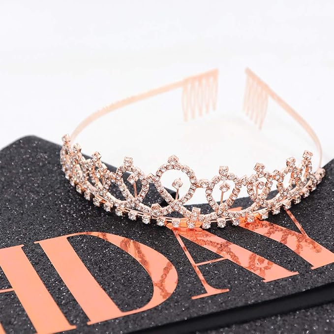 "Birthday Girl" Sash & Rhinestone Tiara Set - Birthday Gifts Birthday Sash for Women Birthday Party Supplies