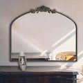 HQiJun Black Vintage Wall Mirror Window Decorative Traditional Mirrors Antique Arched Farmhouse for Living Room Bedroom Entryway Bathroom Vanity (29 * 36 * 1.2,Black)