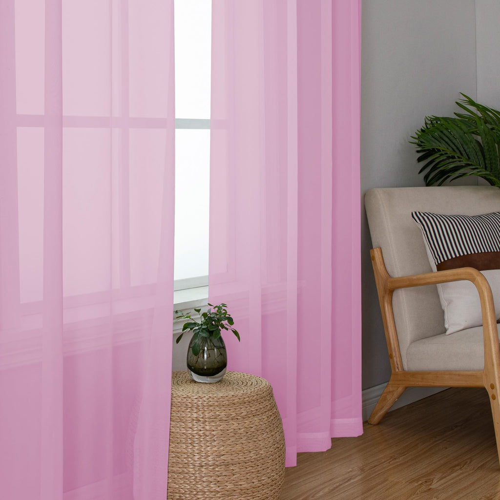 Sheer Curtains 63 Inch Length 2 Panels (2 Count)