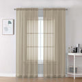 Taupe Sheer Curtains 84 Inches Long for Living Room (2 Count)