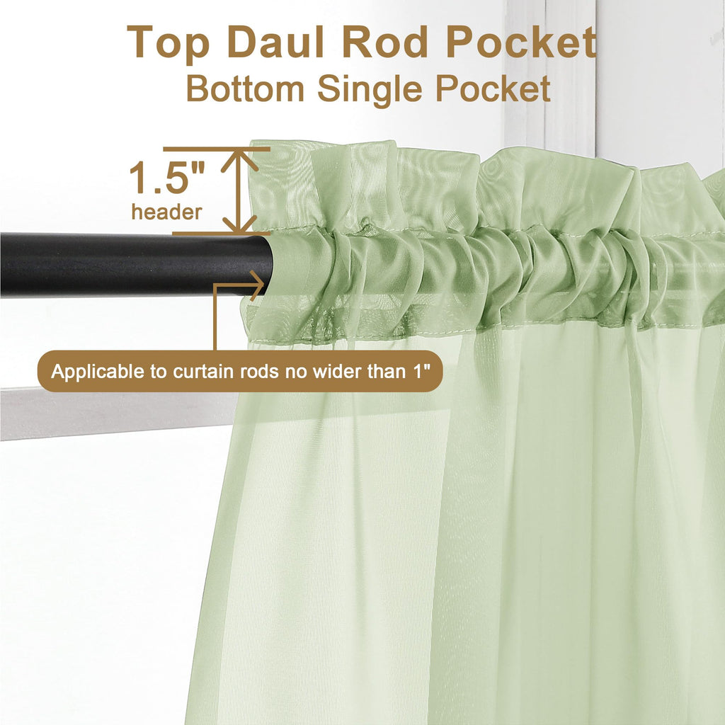 Sheer Curtains 63 Inch Length 2 Panels (2 Count)