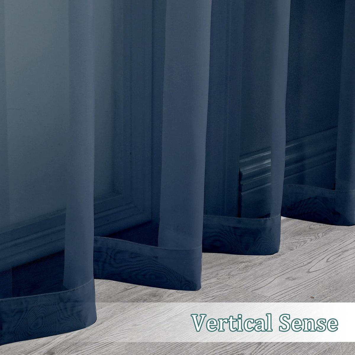 Sheer Window Curtains 108 inch Length 2 Panels Set