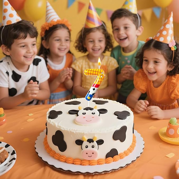 Toys Inspired Game Birthday Number Candles, Cartoon Story Number Candles, Cartoon Cake Decorations, Birthday Decoration Supplies, Suitable for Boys and Girls Party Celebrations (7)