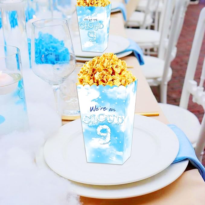 LaVenty 12 PCS On Cloud 9 Party Popcorn Bags for On Cloud 9 Birthday, Bridal Shower, Wedding Party