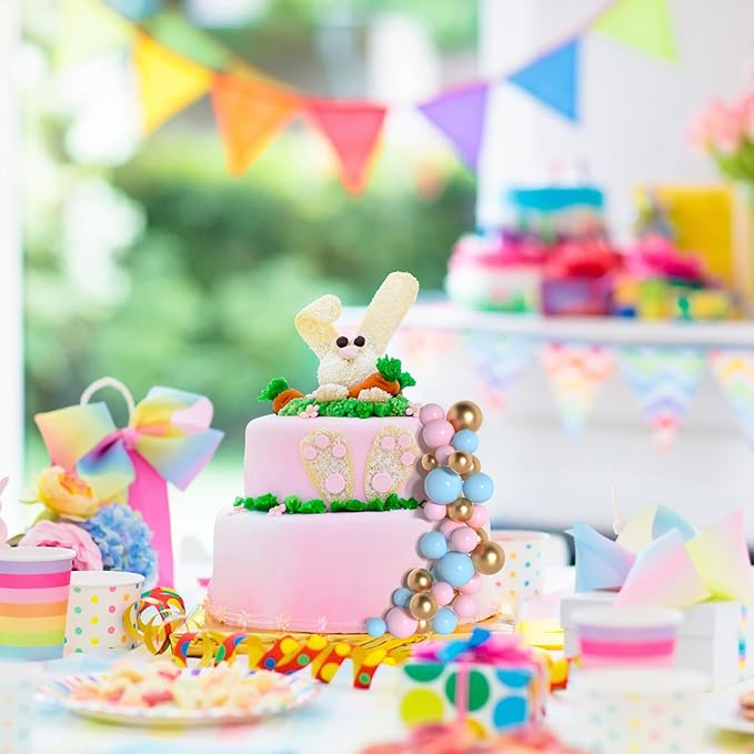 138 Pcs Balls Cake Topper Decorations Balloon Cupcake Toppers Foam Multisize Cake Topper Balls for Birthday Party Wedding Anniversary (Blue,Pink,Gold)