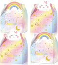 Leinuosen Rainbow Cloud Gift Boxes Party Supplies Cute Party Favor Boxes Theme Treat Boxes Candy Goodies Gift Boxes for Girls Boys Kids Birthday Party Decor (Rainbow Cloud Style, 24 Pieces)