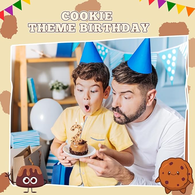 MTLEE Number Birthday Candle Monster Theme Candles Cookies Cake Topper for Girl Boy Cartoon Birthday Party Cake Decorations Supplies(Orange,Number 2)
