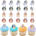 DecoPac Bluey So Much Fun Rings, 24 Cupcake Decorations Featuring Bluey, Bingo, Bandit, and Chilli, 3D Food Safe Cake Toppers – 24 Pack