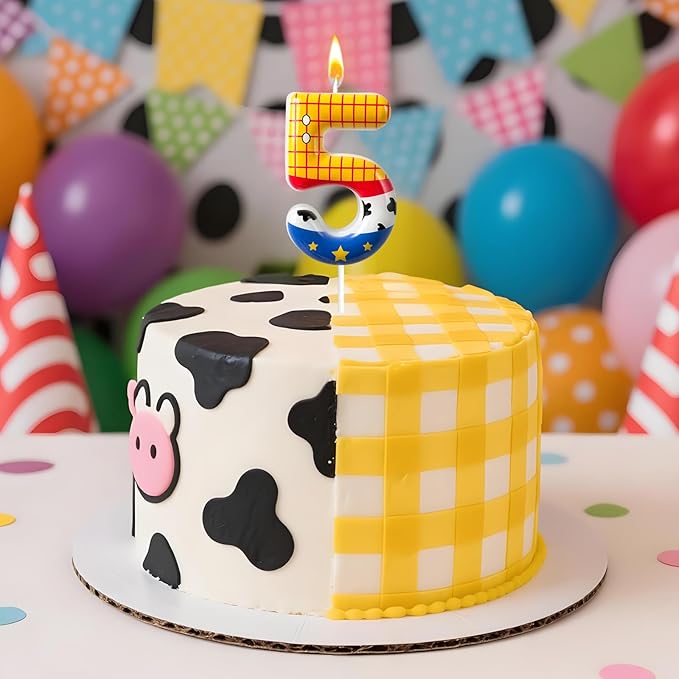 Toys Inspired Game Birthday Number Candles, Cartoon Story Number Candles, Cartoon Cake Decorations, Birthday Decoration Supplies, Suitable for Boys and Girls Party Celebrations (5) (Number 5)