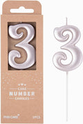 PHD CAKE 2.76 Inch Elegant Rose Gold 3 Number Birthday Candles, Rose Gold Number Candles, Cake Number Candles, Party Celebration