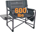 Timber Ridge XXL Upgraded Oversized Directors Chairs with Foldable Side Table, Detachable Side Pocket, Heavy Duty Folding Camping Chair up to 600 Lbs Weight Capacity (Gray) Ideal Gift