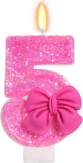 Number 5 Rose Birthday Candle