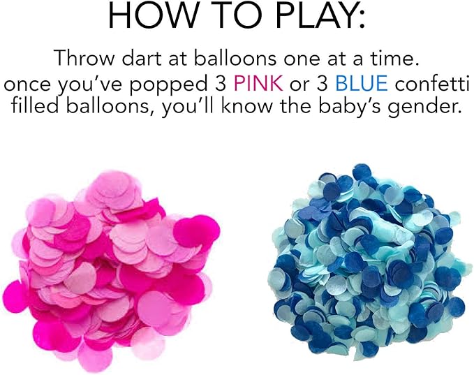 Rool Gender Reveal Games Ideas Gender Reveal Balloon Dart Games for Party Supplies Pack Powder