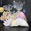AimtoHome Cellophane Treat Bags Clear Doilies, 9x6 inches, 50 Pack with Ties,Small Party Favors bags for Cookie Candy Popcorn