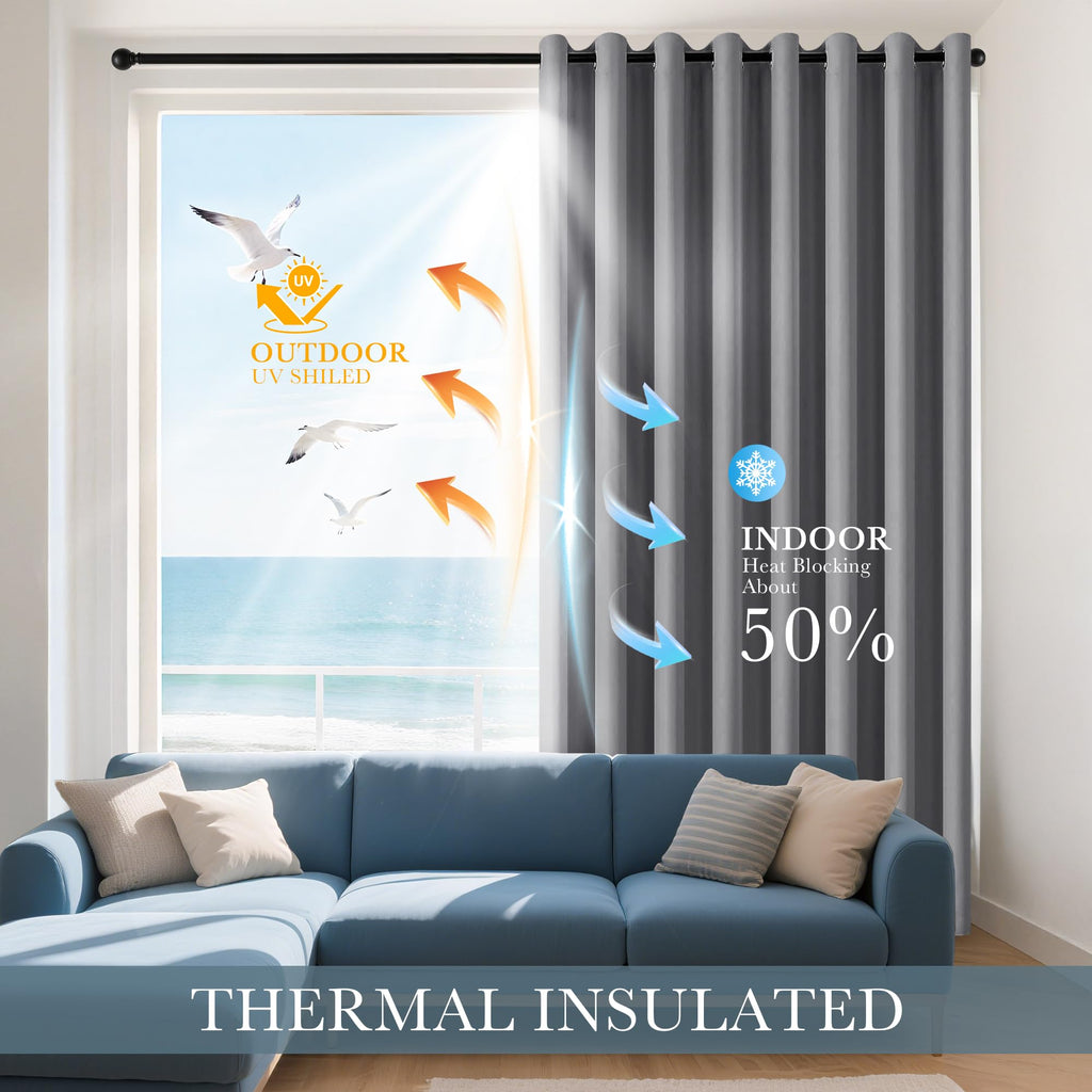 Sliver Grey Blackout Curtains (2 Count)