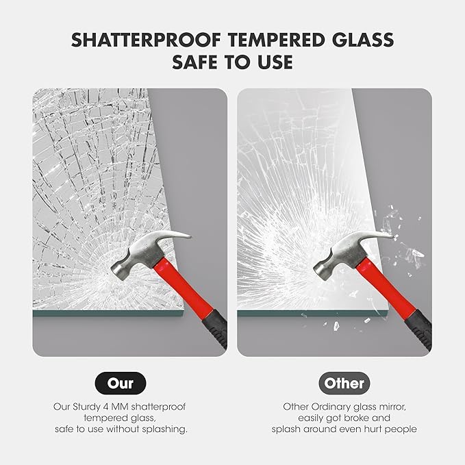 Hasipu Home Gym Workout Mirror 72" L x 36" W-1pc Large Full Length Mounted Full Body Frameless Mirror for Workout, Yoga, Garage, Bedroom, Dance