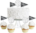 Big Dot of Happiness Bump, Set, Spike - Volleyball - Dessert Cupcake Toppers - Baby Shower, Birthday Party Clear Treat Picks - Set of 24