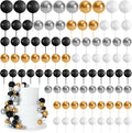 138 Pcs Black and Gold Balls Cake Topper Graduation Cake Decorations Balloon Cupcake Toppers Multisize Foam Cake Balls Decorations for Birthday Party Wedding Anniversary