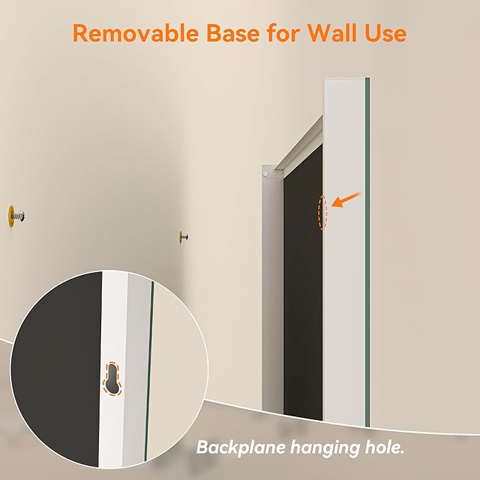 Hasipu Extra Large Full Length Floor Mirror with Wheels, 65" x 22" Rolling Portable Gym & Dance Studio Home Gym Mirror, White