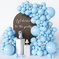 Light Blue Balloons 125 Pcs Different Sizes of 18 12 10 5 Inch Light Baby Pastel Sky Blue Balloon Arch Kit Garland for Birthday Baby Shower Gender Reveal Graduation Wedding Decoration